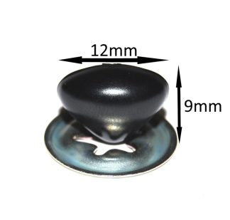 12mm BLACK Cat / Triangle Noses with Metal Backs