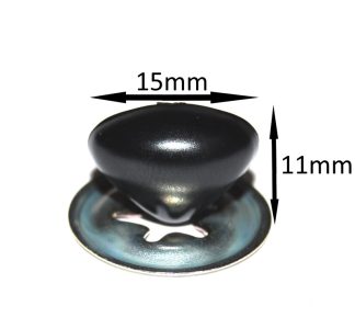 15mm BLACK Cat / Triangle Noses with Metal Backs
