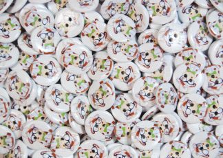 Children's Printed Wooden Buttons (Cow - 20mm)