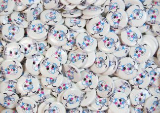 Children's Printed Wooden Buttons (Dog - 20mm)