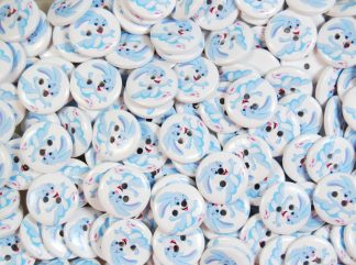 Children's Printed Wooden Buttons (Rabbit - 20mm)