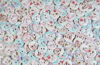 Children's Printed Wooden Buttons (Teddy - 20mm)