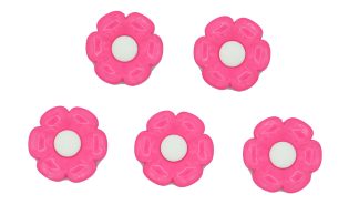 29mm Fuchsia Pink Flower Shank Button with White Centre - Sewing Clown Decoration