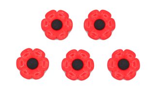 29mm Red Flower Shank Button with Black Centre - Sewing Clown Decoration
