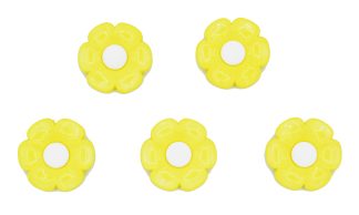 29mm Yellow Flower Shank Button with White Centre - Sewing Clown Decoration