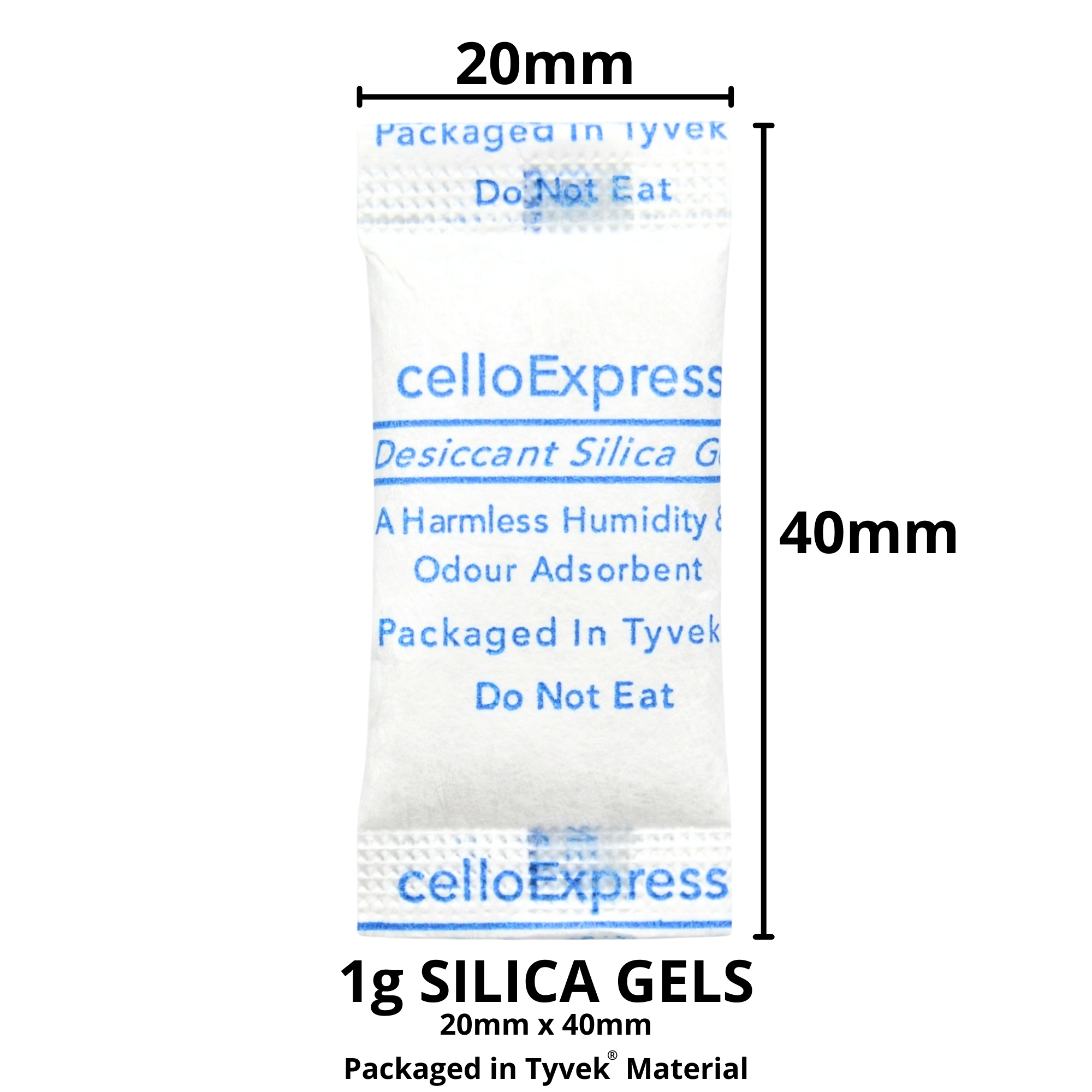 1g Silica Gel Desiccant Sachets in Tyvek® Material - Image 2