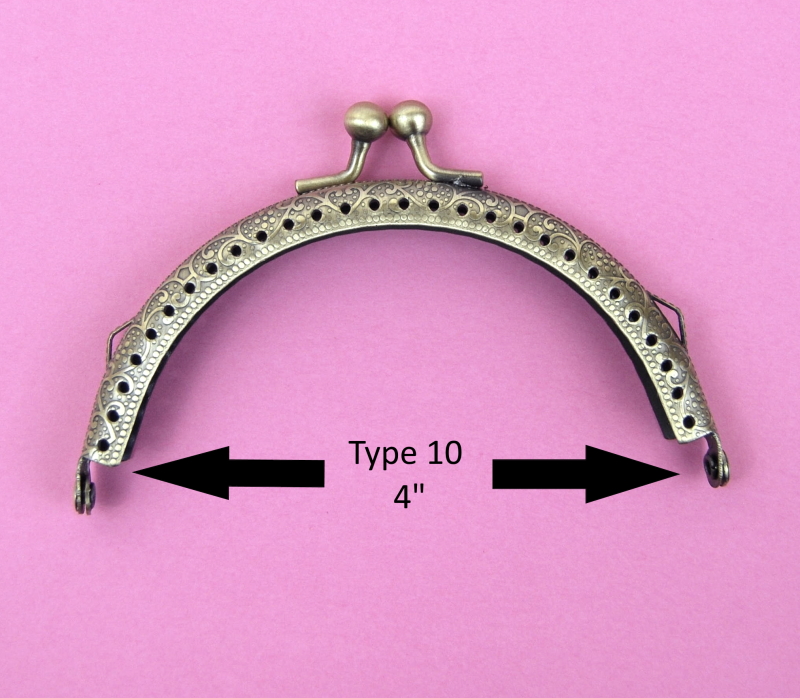 Pack of 5 4" Curved Type 10 Antique Brass Purse Clasps CelloExpress