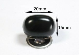 Pack of 1 - 20mm x 15mm Black Oval Noses Metal Backs - Character Animal Safety Nose for Soft Toys & Teddy Bears