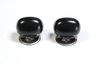 Pack of 2 - 20mm x 15mm Black Oval Noses Metal Backs - Character Animal Safety Nose for Soft Toys & Teddy Bears