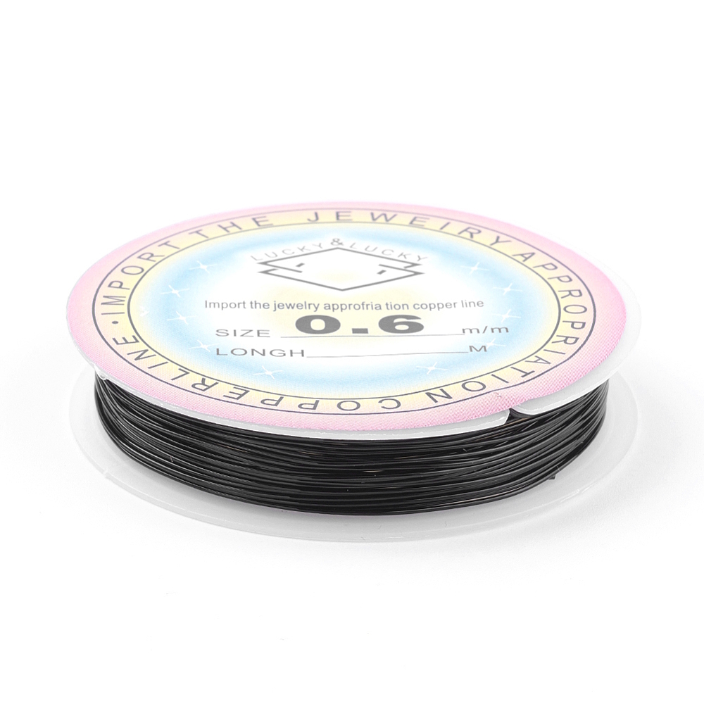 Pack of 1 - Black 0.6mm x 6m Copper Wire | For Jewellery Making and Crafts - Image 2