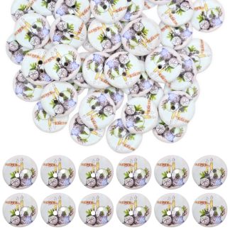 20mm Christmas 8 Snow Globe & Candles - Printed Wooden Round Buttons