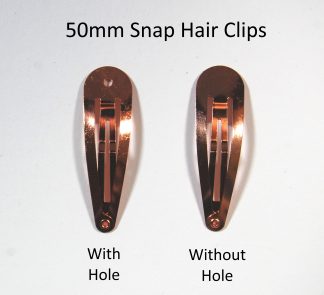 50mm Rose Gold Snap Hair Clips with Hole - Sleepy Bendies - Pack of 10