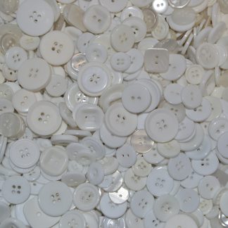 Pack of 100g - LARGE WHITE Buttons - Mixed Sizes for Sewing and Crafting 25mm to 40mm