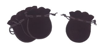 Pack of 10 - 7cm x 9cm BROWN ROUND Velvet Jewellery Bags