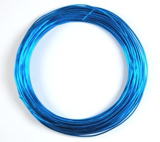 Pack of 1 - Dodger Blue 1.0mm x 20m Aluminium Wire