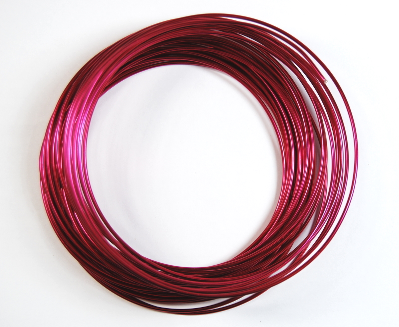 Pack of 1 - Cerise 1.5mm x 10m Aluminium Wire