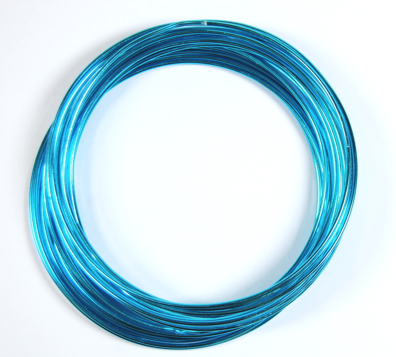 Pack of 1 - Dodger Blue 1.5mm x 5m Aluminium Wire