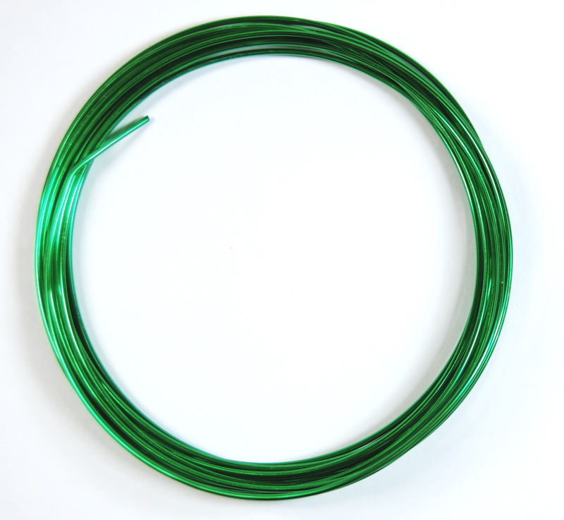 Pack of 1 - Green 1.5mm x 5m Aluminium Wire
