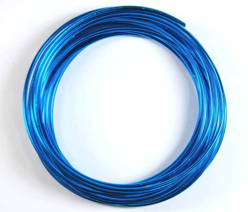 Pack of 1 - Dodger Blue 2mm x 10m Aluminium Wire