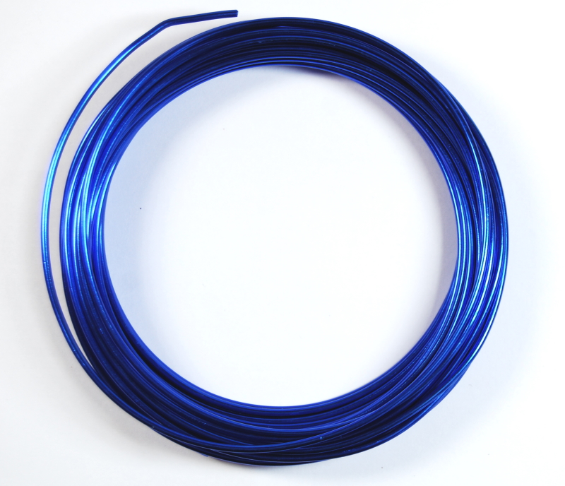 Pack of 1 - Royal Blue 2mm x 10m Aluminium Wire