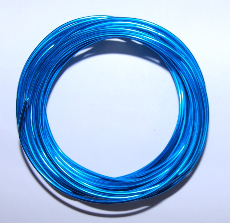 Pack of 1 - Dodger Blue 2mm x 5m Aluminium Wire