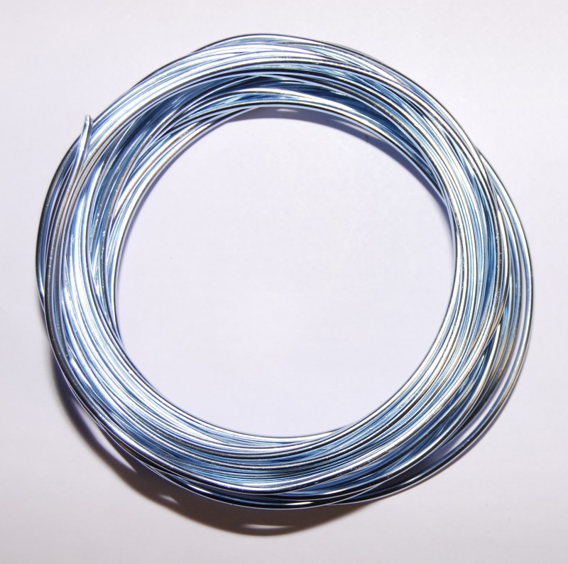 Pack of 1 - Light Steel Blue 2mm x 5m Aluminium Wire