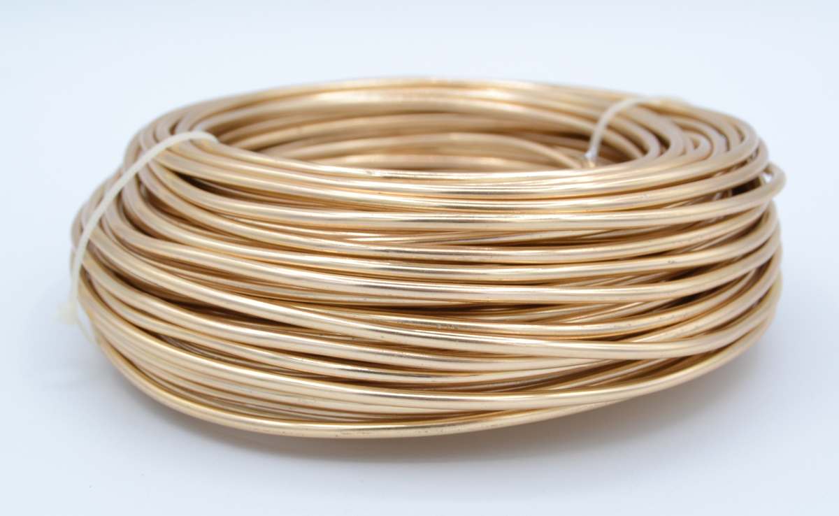 Pack of 1 - Champagne Yellow 3mm x 25m Aluminium Wire
