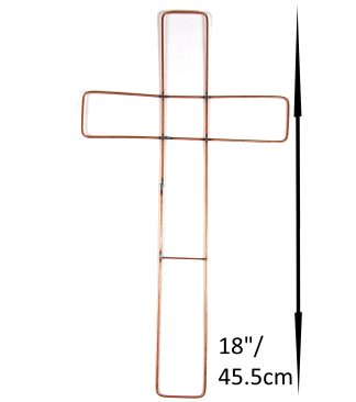 Flat Cross Metal Frame 18"/45.5cm - Florist Wreaths