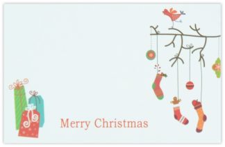 Merry Christmas (Stockings & Presents) - 60mm x 90mm Florist Cards