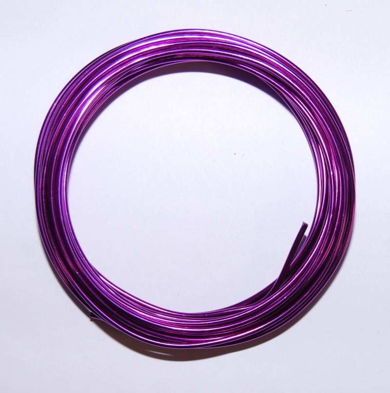 Pack of 1 - Purple 2mm x 5m Aluminium Wire