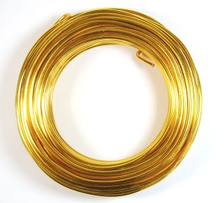 Pack of 1 - Gold 3mm x 25m Aluminium Wire
