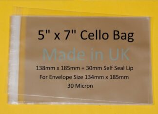 5" x 7" Cello - 138 x 185mm