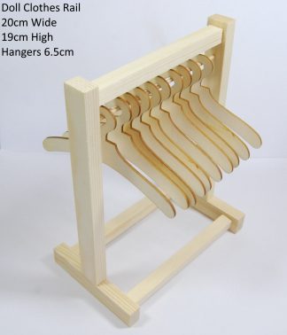 Pack of 1 - 20cm Wooden Clothes Rail + 10 Hangers