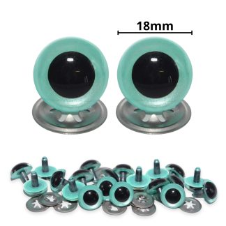 18mm Aqua Blue Pearl Crystal Eyes with Metal Backs