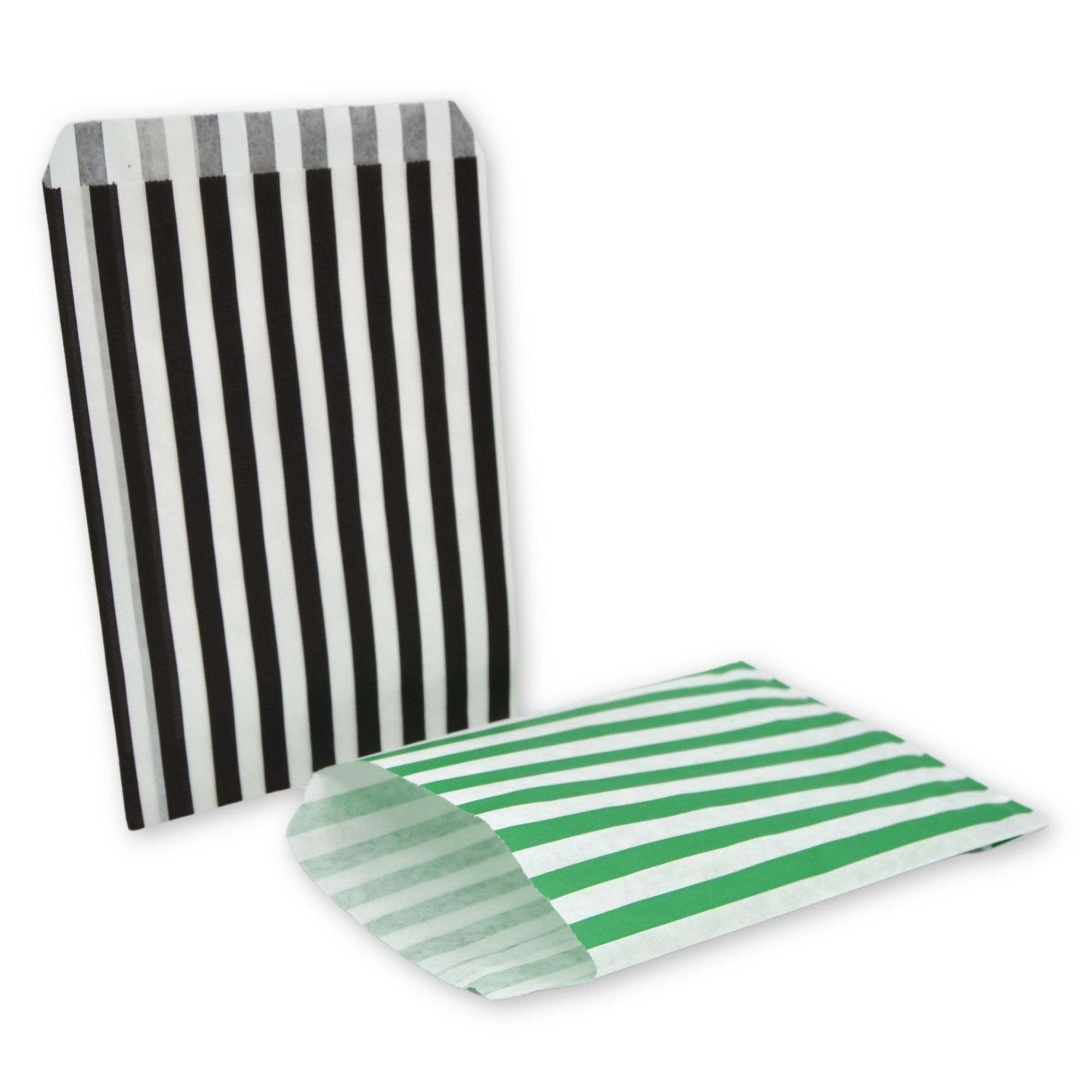 7" x 9" Black & Green Stripe Paper Sweet Party Bags Halloween Mix - Image 3