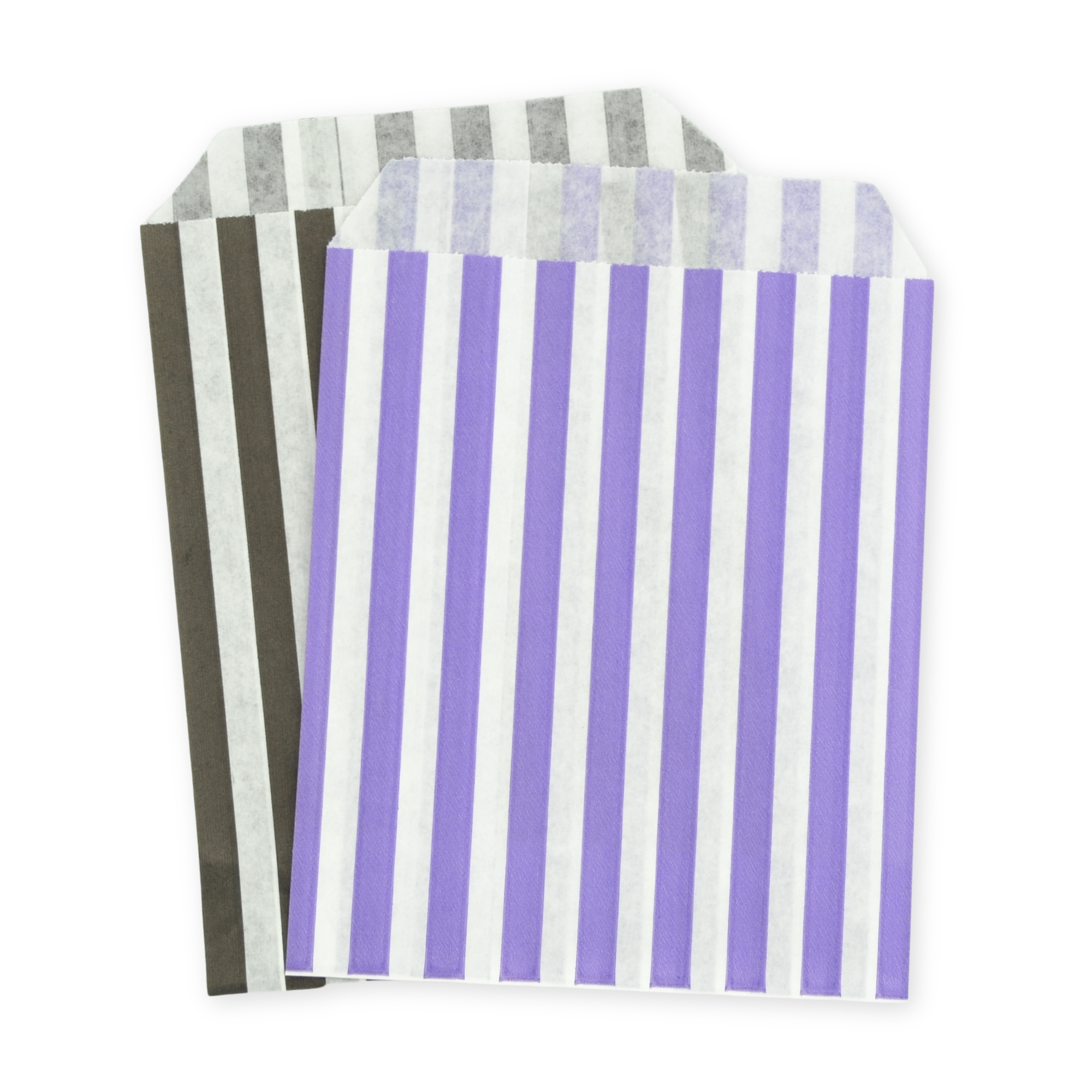 7" x 9" Black & Purple Stripe Paper Sweet Party Bags Halloween Mix