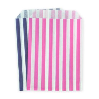 5" x 7" Blue & Pink Stripe Paper Sweet Party Bags