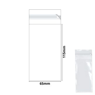 Tissue Bag - 65mm x 115mm + 30mm Self Seal Flap - Cellophane Display Bags 30 Micron - Small Cello