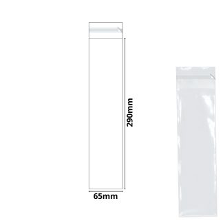 Scrunchie Bookmark - 65mm x 290mm + 30mm Self Seal Flap - Cello Clear Display Bags 30 Micron - Medium Cello