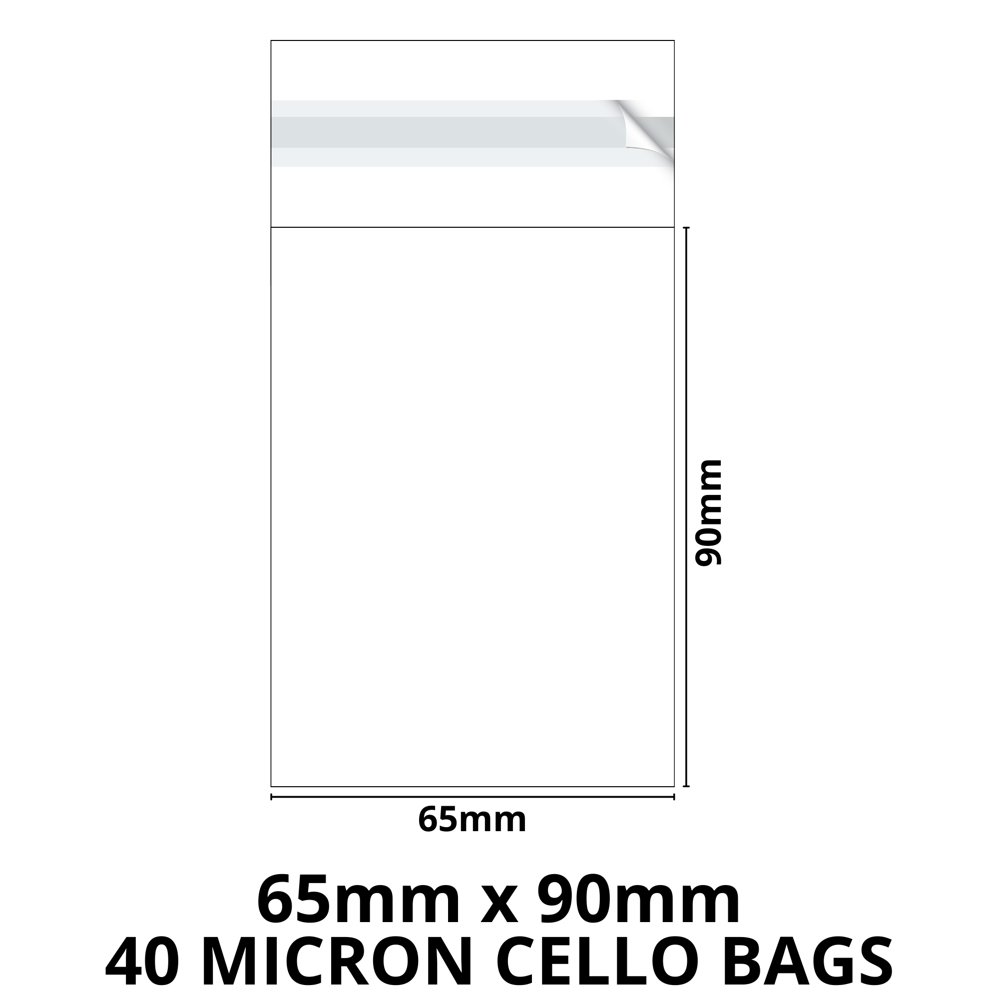 Florist Care Card/ATC - 65mm x 90mm + 30mm Self Seal Flap - Cellophane Display Bags Self Seal 40 Micron - Tiny Cello - Image 3