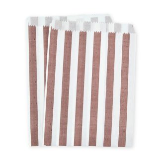 7" x 9" Chocolate Brown Stripe Paper Sweet Party Bags