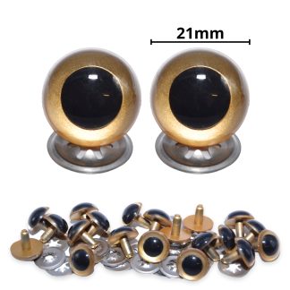 21mm Gold Pearl Crystal Eyes with Metal Backs