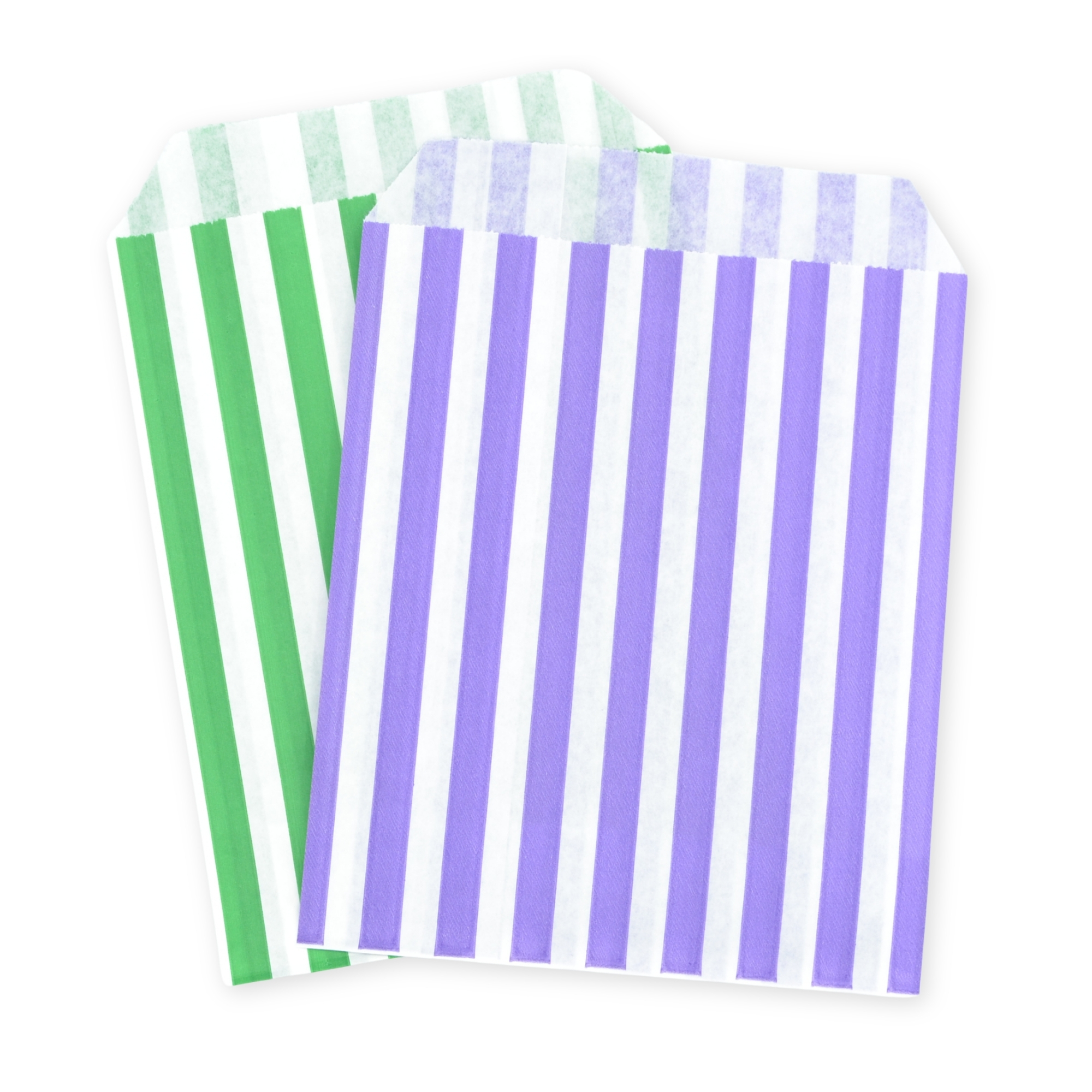 7" x 9" Green & Purple Stripe Paper Sweet Party Bags Halloween Mix