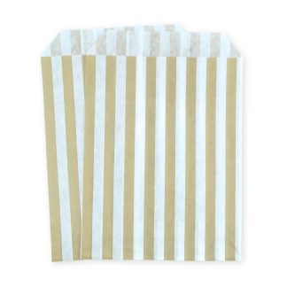 5" x 7" Latte Stripe Paper Sweet Party Bags