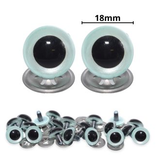 18mm Light Blue Pearl Crystal Eyes with Metal Backs
