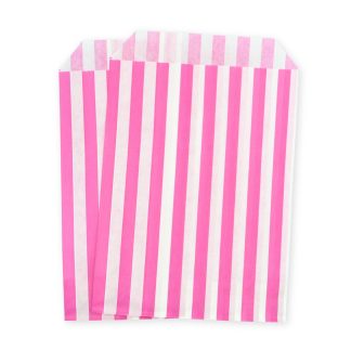 7" x 9" Pink Stripe Paper Sweet Party Bags