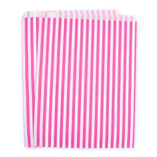 10" x 14" Pink Stripe Paper Sweet Party Bags