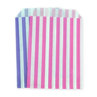 5" x 7" Purple & Pink Stripe Paper Sweet Party Bags