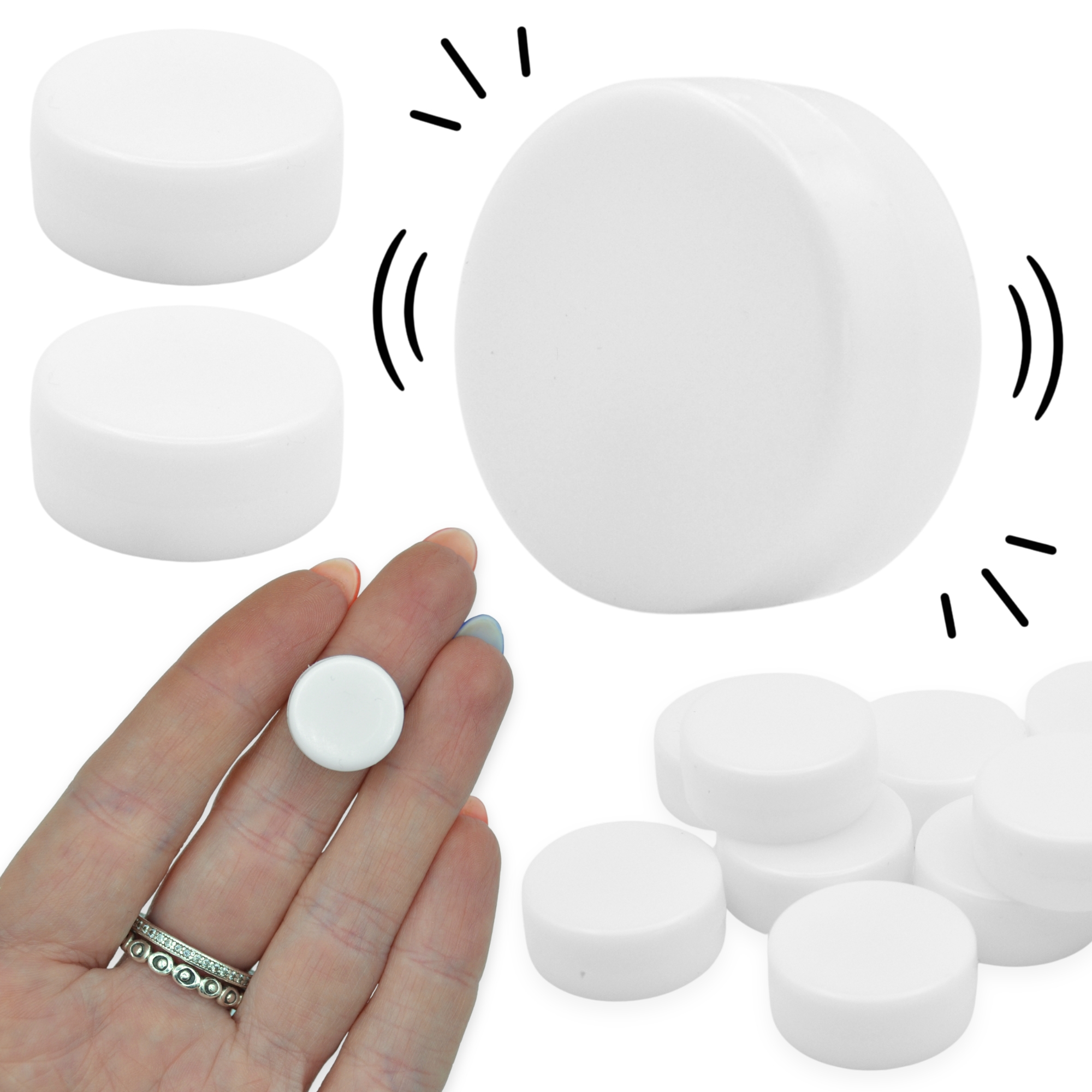 15mm x 8mm Round Flat Rattle Insert for Soft Toys
