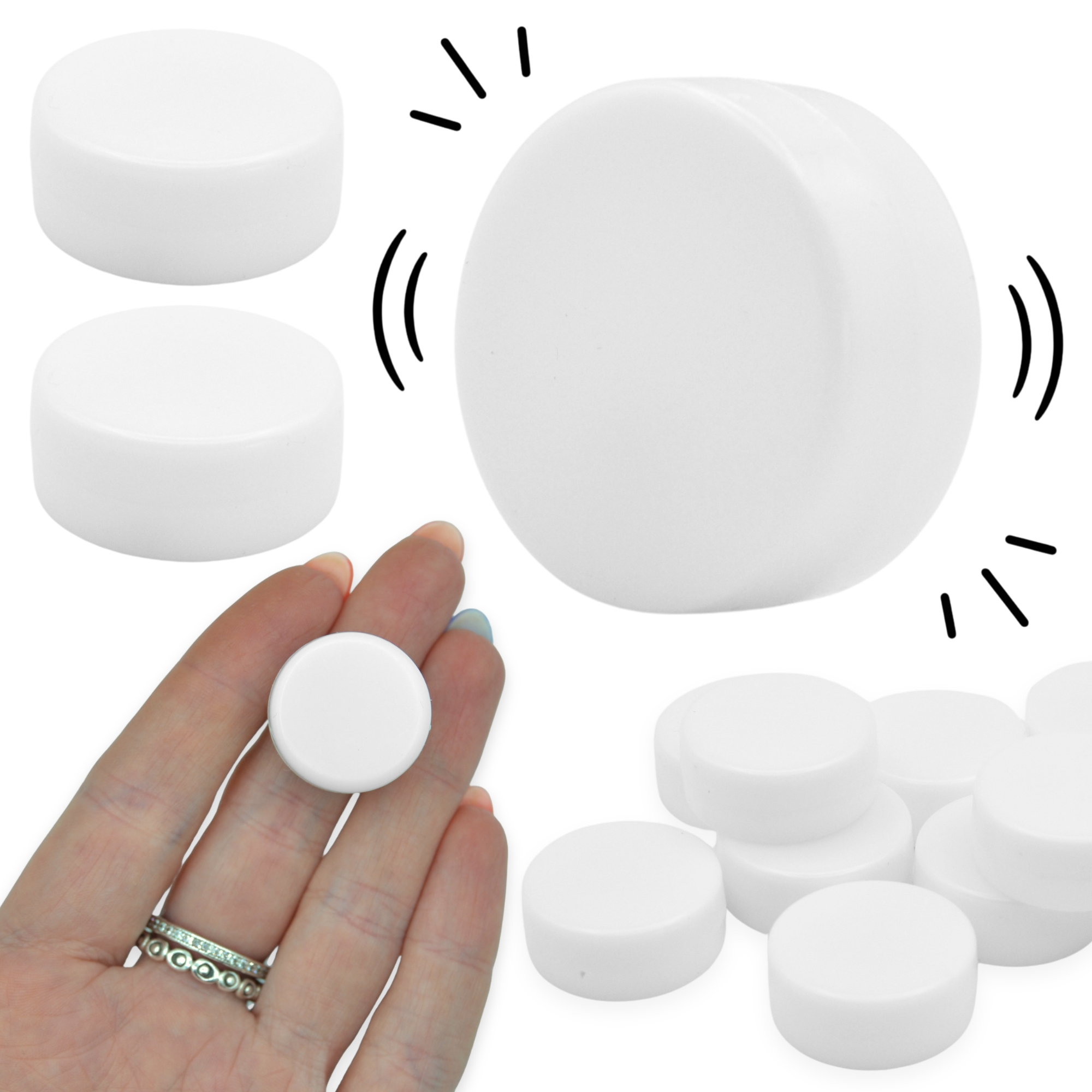 22mm x 12mm Round Flat Rattle Insert for Soft Toys
